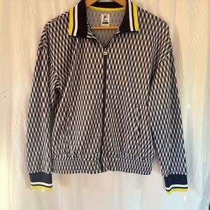 FILA Argyle Diamond Track Jacket Athleisure Sporty Y2K Retro | Size M |